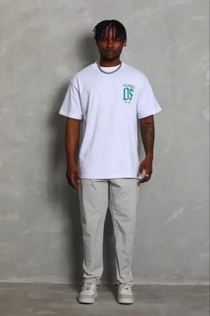 USLUCAN ALIŞVERİŞ Erkek Baskılı T-Shirt Kısa Kol Bisiklet Yaka Regular Fit Rahat Kalıp Günlük Tişört - Beyaz