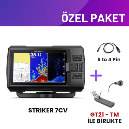 Garmin Striker Vivid 7cv GPS Balık Bulucu Sonar & GT21-TM