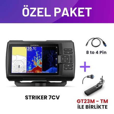 Garmin Striker Vivid 7cv GPS Balık Bulucu Sonar & GT23M-TM Transducer