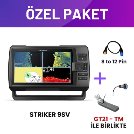 Garmin Striker Vivid 9sv Balık Bulucu 9 inç & GT21-TM Transducer