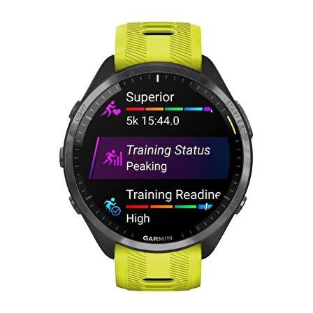 Garmin Forerunner 965 - Karbon Gri DLC Titanyum Sarı | Siyah