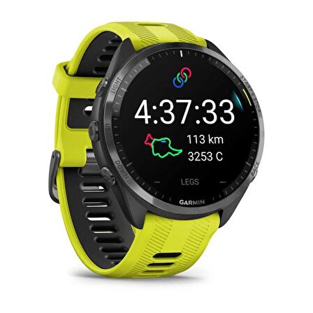 Garmin Forerunner 965 - Karbon Gri DLC Titanyum Sarı | Siyah