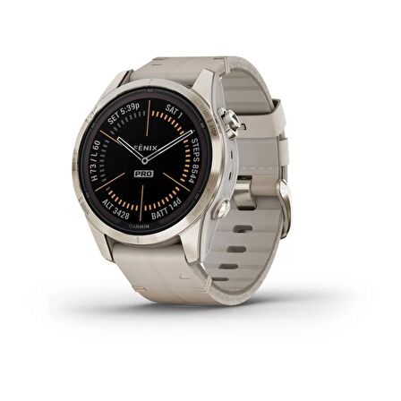 Garmin Fenix 7S Pro Sapphire Solar Soft Gold - Bej (GARMİN TÜRKİYE GARANTİLİDİR)