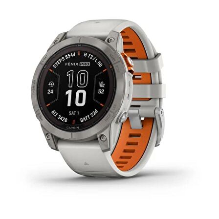 Garmin Fenix 7 Pro Beyaz - Turuncu Akıllı Saat