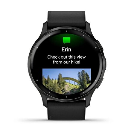 Garmin Venu 3 Siyah Deri Kayışlı