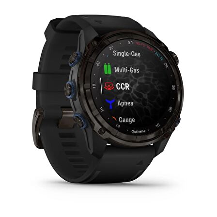 Garmin Descent Mk3i 51 mm Karbon Gri DLC Titanyum Siyah Silikon Kayışlı