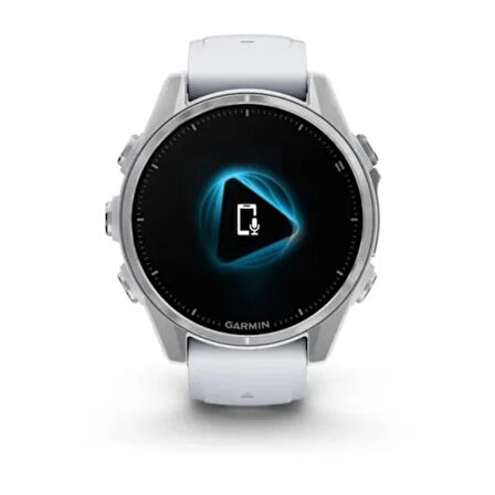 Garmin Fenix 8 - 43 mm, AMOLED - Gümüş, Beyaz Taşlı Silikon Kayışlı