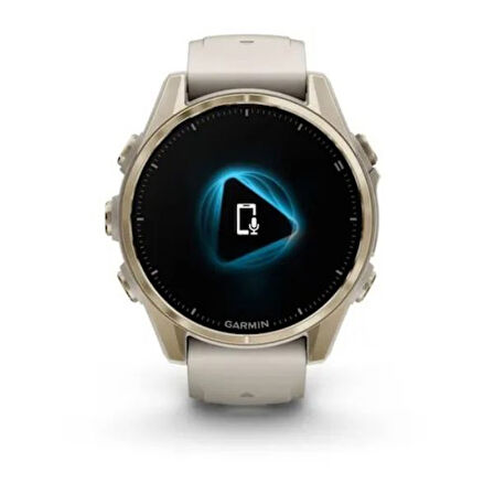 Garmin Fenix 8 - 43 mm, AMOLED - Sapphire, Soft Gold ve Gri/Kum Taşı Silikon Kayışlı