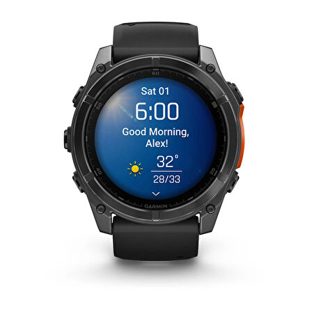 Garmin Fenix 8 - 51mm, AMOLED - Slate Gri, Siyah Silikon Kayışlı