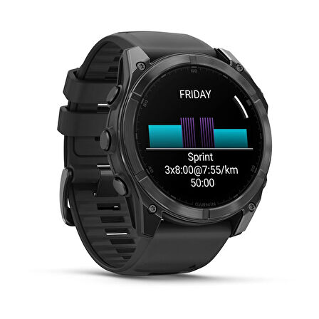 Garmin Fenix 8 - 51mm, AMOLED - Slate Gri, Siyah Silikon Kayışlı