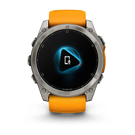 Garmin Fenix 8 – 51mm AMOLED Sapphire Titanyum Turuncu/Grafit Kayışlı