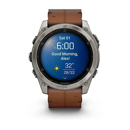 Garmin Fenix 8 - 51 mm, AMOLED - Sapphire, Titanyum, Deri Kayışlı