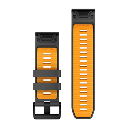 Garmin Quickfit 26 mm Yedek Kayış - Graphite/Turuncu