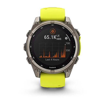  Garmin Fenix 8 - 47 mm Solar Sapphire Titanyum Amp Sarı/Grafit Silikon Kayışlı