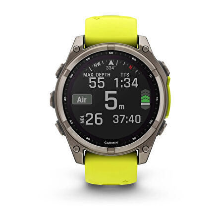  Garmin Fenix 8 - 47 mm Solar Sapphire Titanyum Amp Sarı/Grafit Silikon Kayışlı