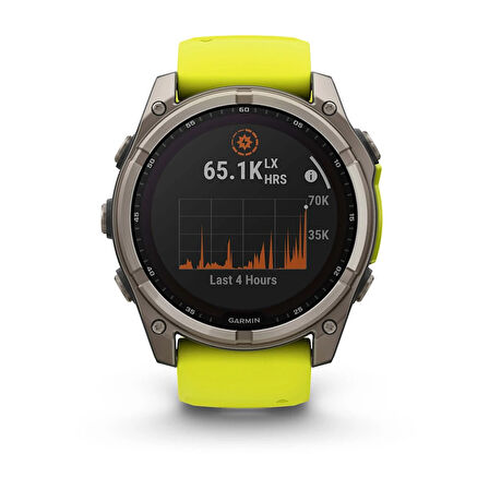 fenix 8 - 51 mm, Solar, Sapphire - Titanyum, Amp Sarı/Grafit Silikon Kayışlı