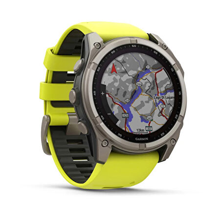 fenix 8 - 51 mm, Solar, Sapphire - Titanyum, Amp Sarı/Grafit Silikon Kayışlı