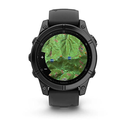 Garmin fenix E – 47 mm, AMOLED-Slate Gri, Siyah Silikon Kayışlı