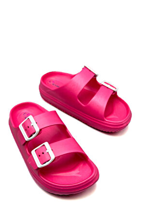 Sermoda Çift Toka Hafif Eva Yazlık Plaj Terliği Havuz Terliği Lavabo Terliği Fujya