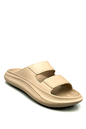 Sermoda Çift Bant Hafif Eva Yazlık Plaj Terliği Havuz Terliği Lavabo Terliği 2001 Vizon