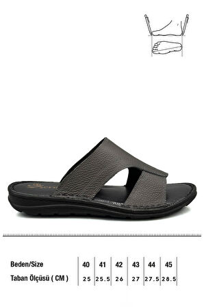 Hakiki Gerçek Deri Erkek Terlik Hafif Terlik Deri A Şır Füme