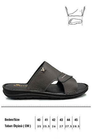 Hakiki Gerçek Deri Erkek Terlik Hafif Terlik Deri Şırıngıl Füme