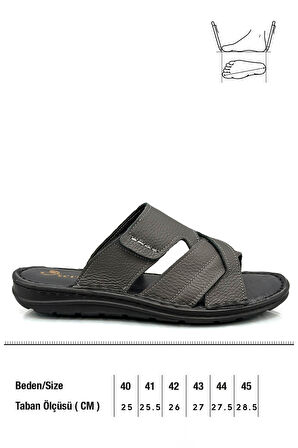 Hakiki Gerçek Deri Erkek Terlik Hafif Terlik Deri G Şır Füme