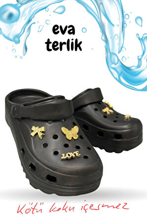 Sermoda Rahat Tabanlı Yüksek Ölçekli Hastane Aşçı Hemşire Doktor Terliği Eva Sabo Kadın Terlik Siyah