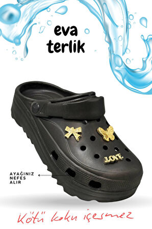 Sermoda Rahat Tabanlı Yüksek Ölçekli Hastane Aşçı Hemşire Doktor Terliği Eva Sabo Kadın Terlik Siyah