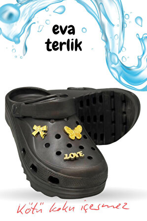 Sermoda Rahat Tabanlı Yüksek Ölçekli Hastane Aşçı Hemşire Doktor Terliği Eva Sabo Kadın Terlik Siyah