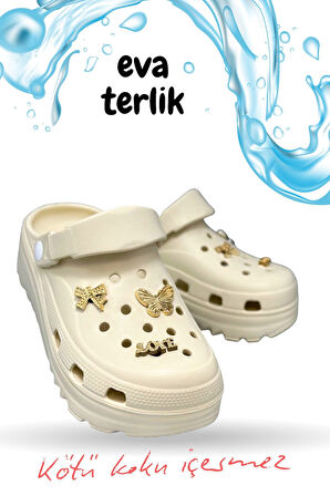 Sermoda Rahat Tabanlı Yüksek Ölçekli Hastane Aşçı Hemşire Doktor Terliği Eva Sabo Kadın Terlik Ekru