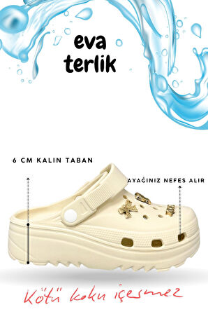 Sermoda Rahat Tabanlı Yüksek Ölçekli Hastane Aşçı Hemşire Doktor Terliği Eva Sabo Kadın Terlik Ekru