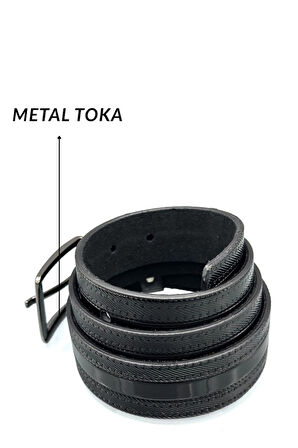 Sermoda 33 mm Baskılı Desenli Vegetal Deri Erkek Kumaş Pantolon Kemeri 1