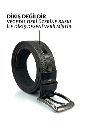 Sermoda 33 mm Baskılı Desenli Vegetal Deri Erkek Kumaş Pantolon Kemeri 1