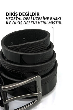 Sermoda 33 mm Baskılı Desenli Vegetal Deri Erkek Kumaş Pantolon Kemeri 2