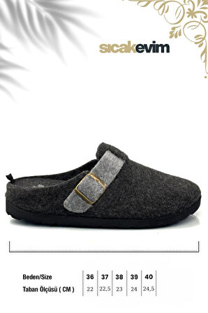 Kadın Kışlık Ev Terliği – Sıcak Tutan, Hafif ve Dayanıklı Şık Peluş Terlik Füme Gri