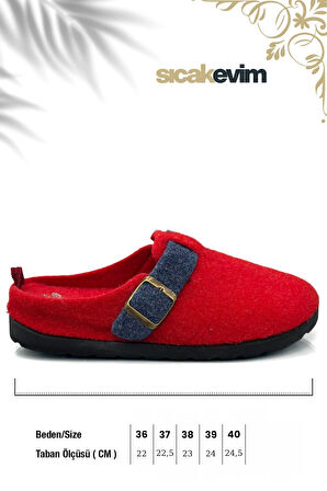 Kadın Kışlık Ev Terliği – Sıcak Tutan, Hafif ve Dayanıklı Şık Peluş Terlik Kırmızı Laci