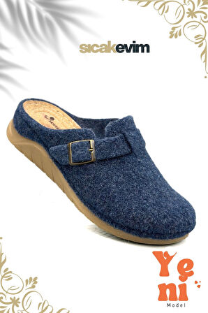 Kadın Kışlık Ev Terliği – Sıcak Tutan, Hafif ve Dayanıklı Şık Peluş Terlik Lacivert