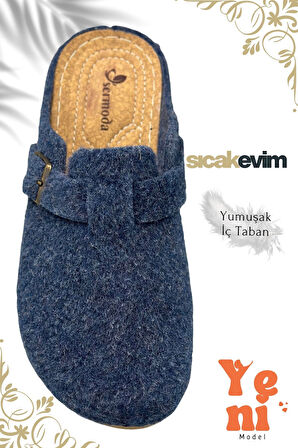 Kadın Kışlık Ev Terliği – Sıcak Tutan, Hafif ve Dayanıklı Şık Peluş Terlik Lacivert