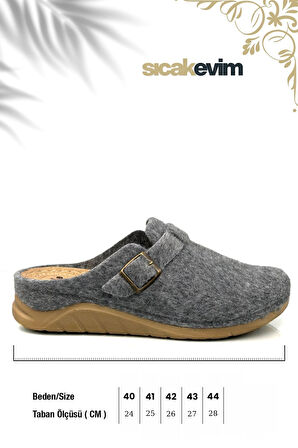 Erkek Ev Terliği  – Poli Taban Hafif Tabanlı Sıcak Tutan Halı Terliği Gri