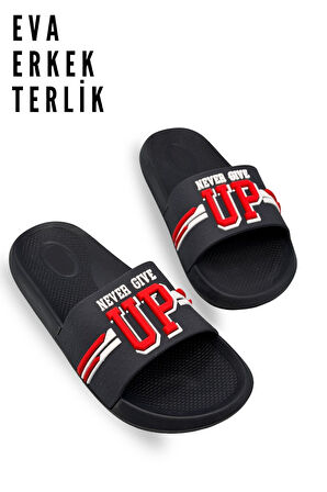 Erkek Terlik Hafif Eva Malzeme Yumuşak Taban Erkek Havuz Terliği Lacivert Kırmızı