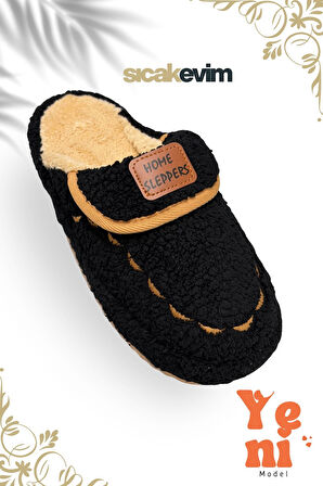 Kadın Ev Terliği Hafif Tabanlı Sıcak Tutan Kışlık Kadın Ev Terliği Çeyiz Terliği Siyah