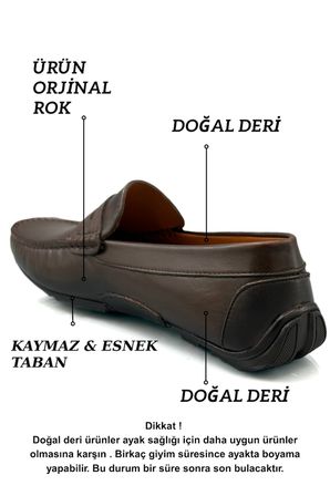 Sermoda Erkek Loafer - Hakiki Deri Rok Loafer Erkek Ayakkabı Kahve