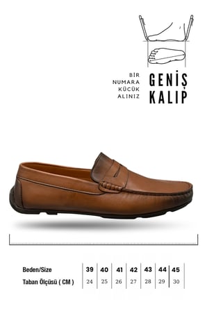 Sermoda Erkek Loafer - Hakiki Deri Rok Loafer Erkek Ayakkabı Taba