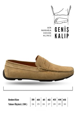 Sermoda Erkek Loafer - Hakiki Deri Rok Loafer Erkek Ayakkabı Süet Bej