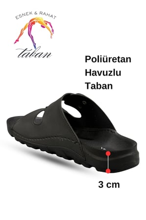 Kadın Terlik  – Esnek Anatomik Tabanlı Ayarlanabilir Çift Tokalı Kadın Terlik Siyah