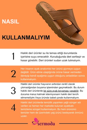 Hakiki Deri Erkek Terlik - Yumuşak Kalın Taban Tabanlı Hakiki Deri Erkek Terlik A Taba