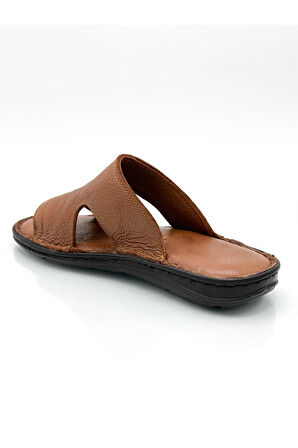 Hakiki Gerçek Deri Erkek Terlik Hafif Terlik Deri A Şır. Taba