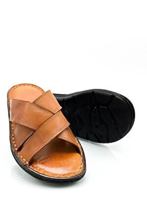 Hakiki Gerçek Deri Erkek Terlik Hafif Terlik Deri Çapraz Taba