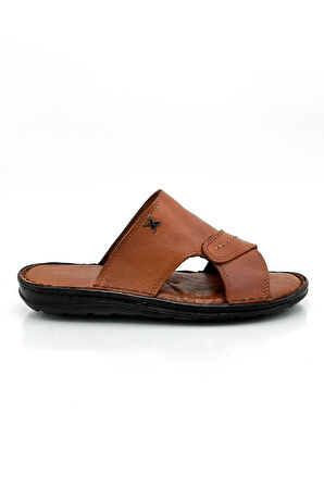 Hakiki Gerçek Deri Erkek Terlik Hafif Terlik Deri Taba